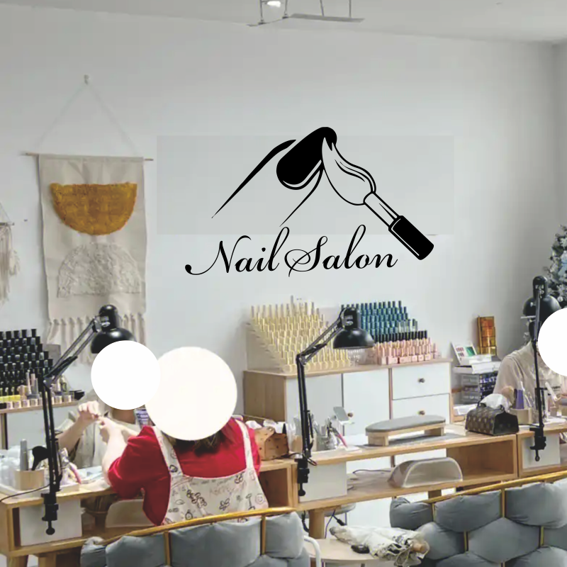 Interior Design With Wallpaper - Nail Salon Shop Wall Decal Manicure