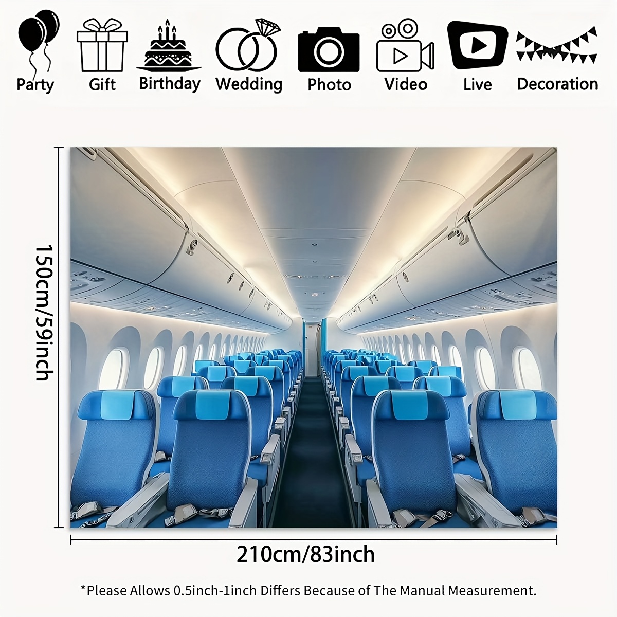 1pc aircraft cabin party Backg - Interior Design Years Of School recension och pris