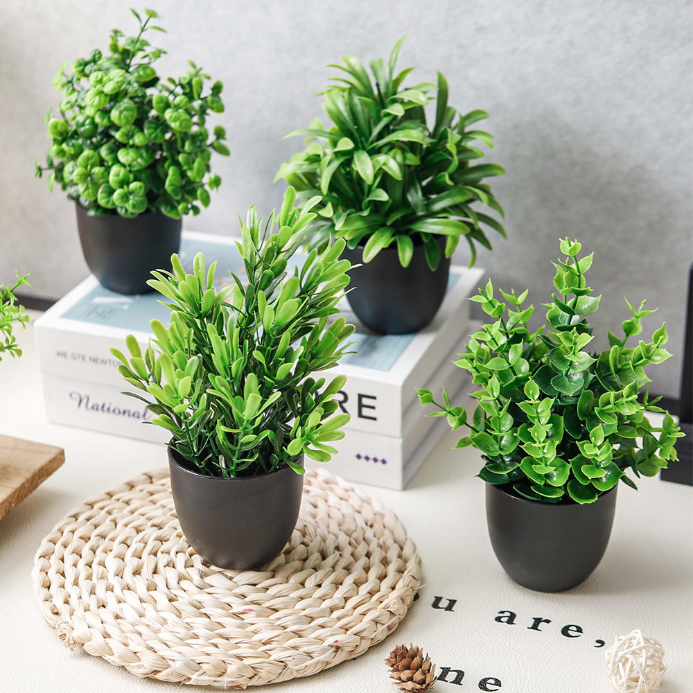 4 Packs Fake Plants Artificial - Interior Design Office recension och pris