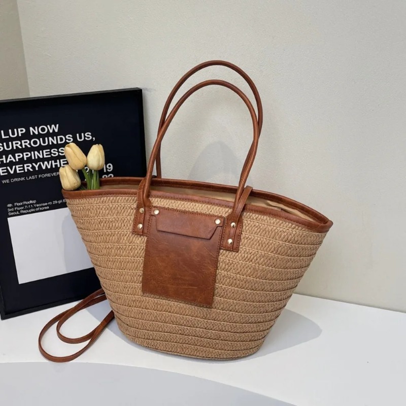 Woven Shoulder Bag Straw Baske - Interior Design Vintage Style recension och pris