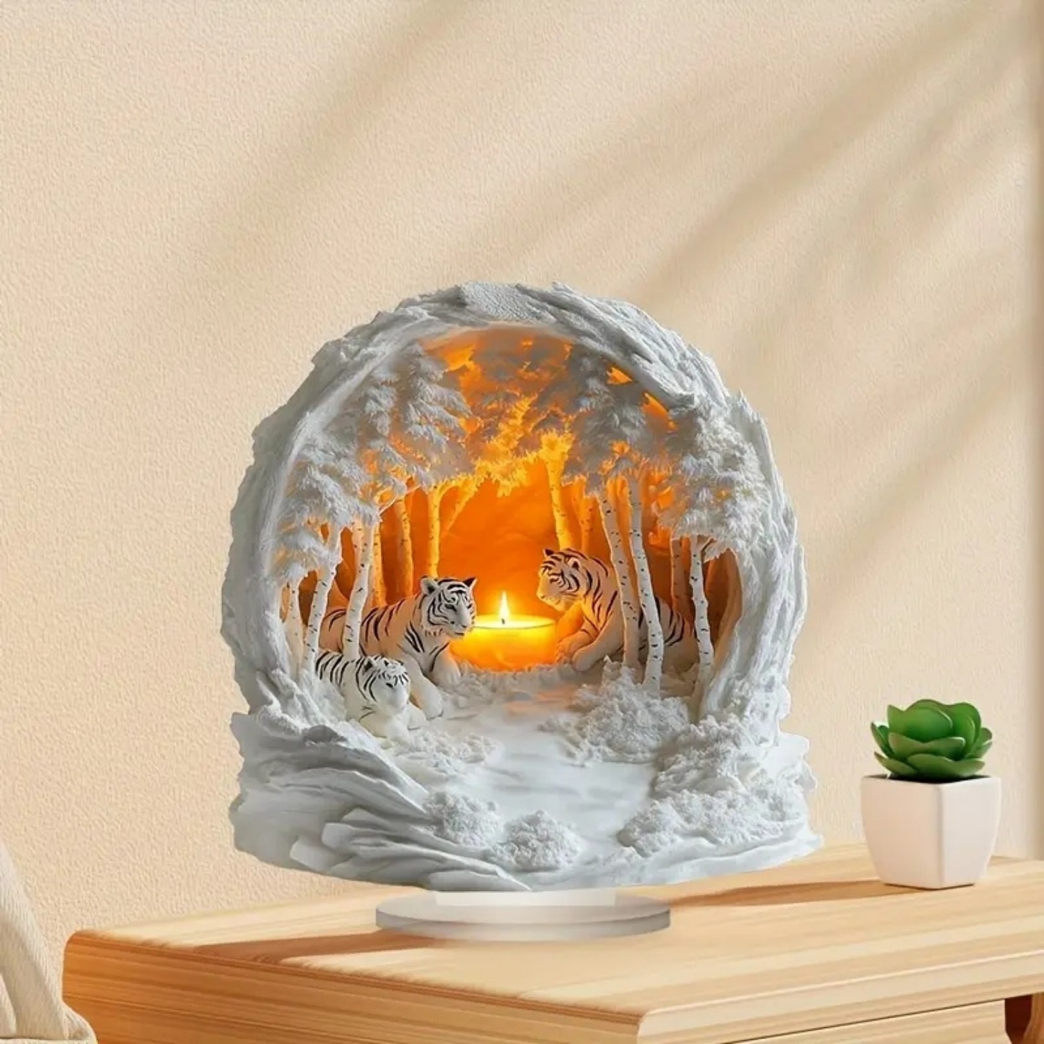 Two Tigers Statue,2D Flat Anim - Interior Design Office recension och pris