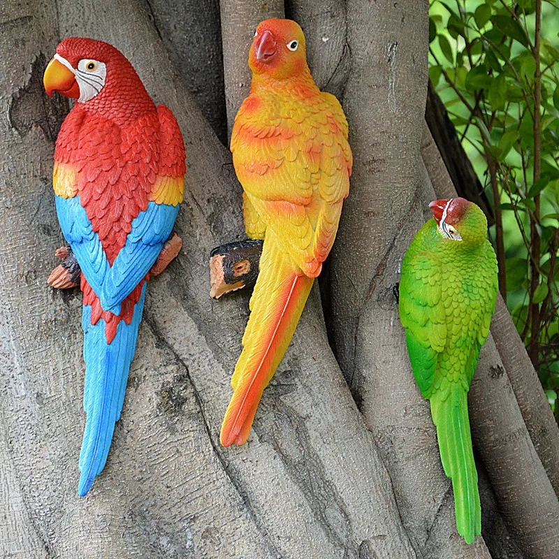 Resin Parrot Statue Wall Mount - Interior Design Office recension och pris