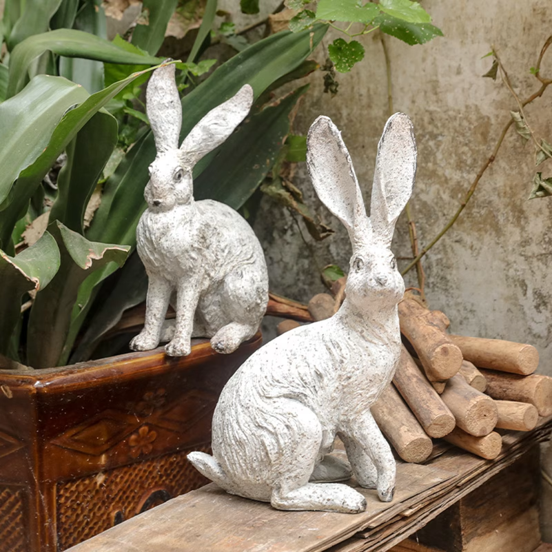 2Pcs Garden Statues Rabbit Sta - Interior Design Office recension och pris
