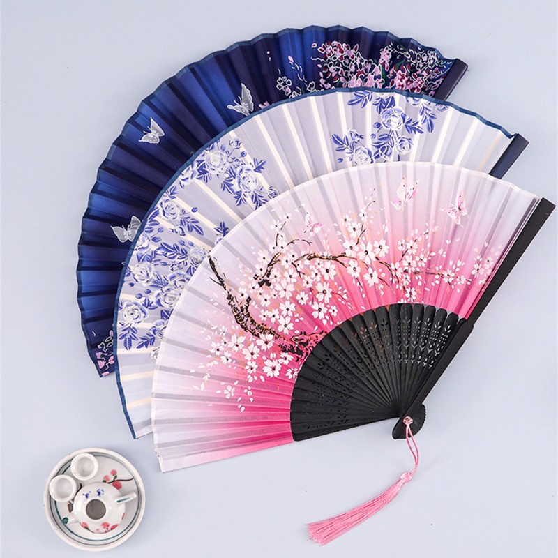 Vintage Silk Folding Hand Fan  - Interior Design Japan recension och pris