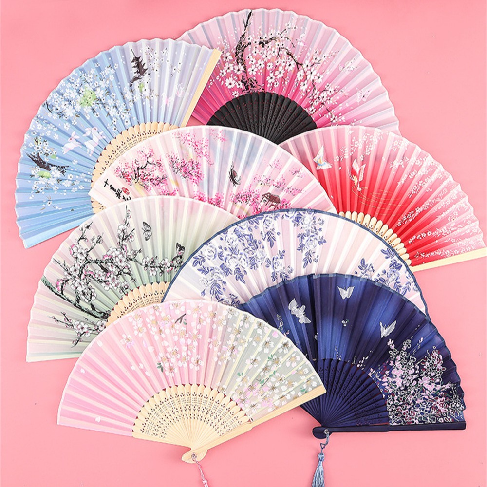 Vintage Silk Folding Hand Fan  - Interior Design Japan recension och pris
