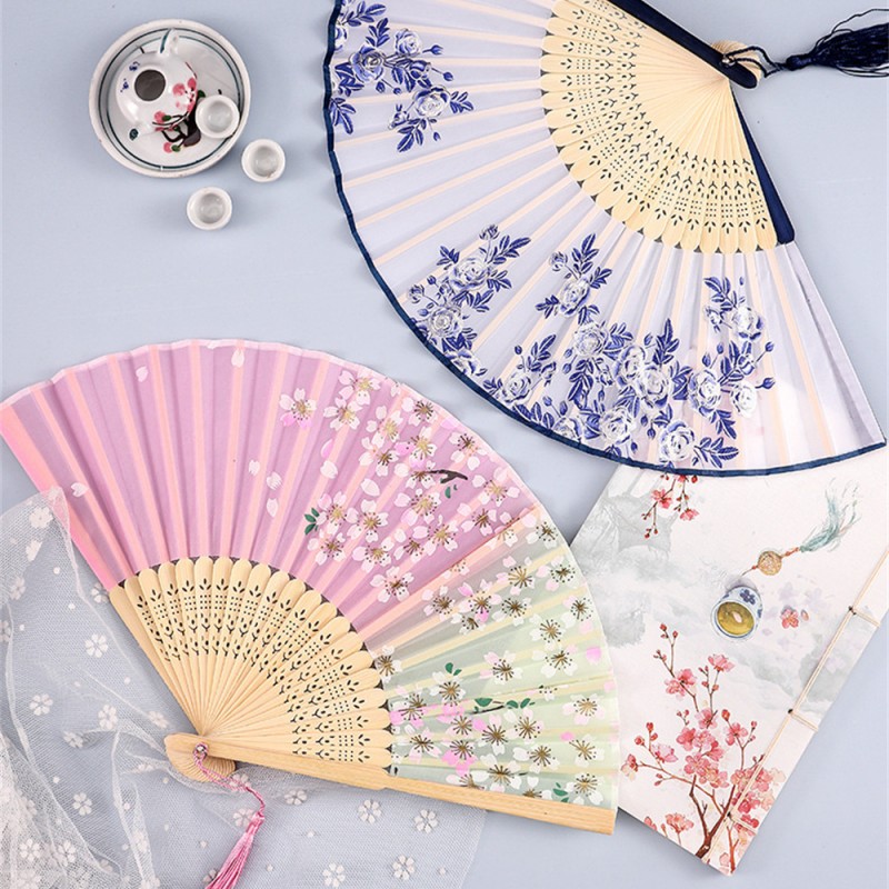 Vintage Silk Folding Hand Fan  - Interior Design Japan recension och pris