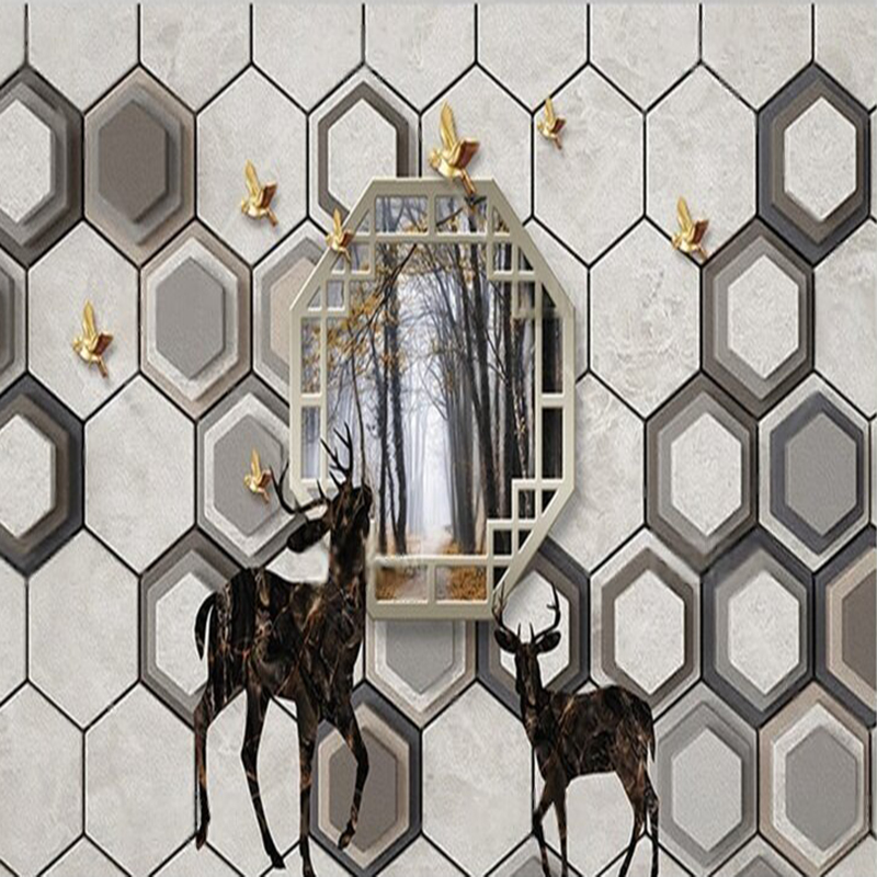Custom 3D Geometric Pattern Wa - Interior Design With Wallpaper recension och pris