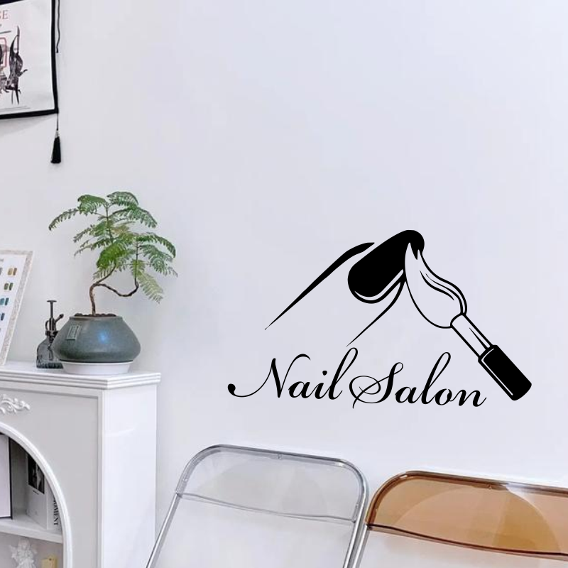Nail Salon Shop Wall Decal Man - Interior Design With Wallpaper recension och pris