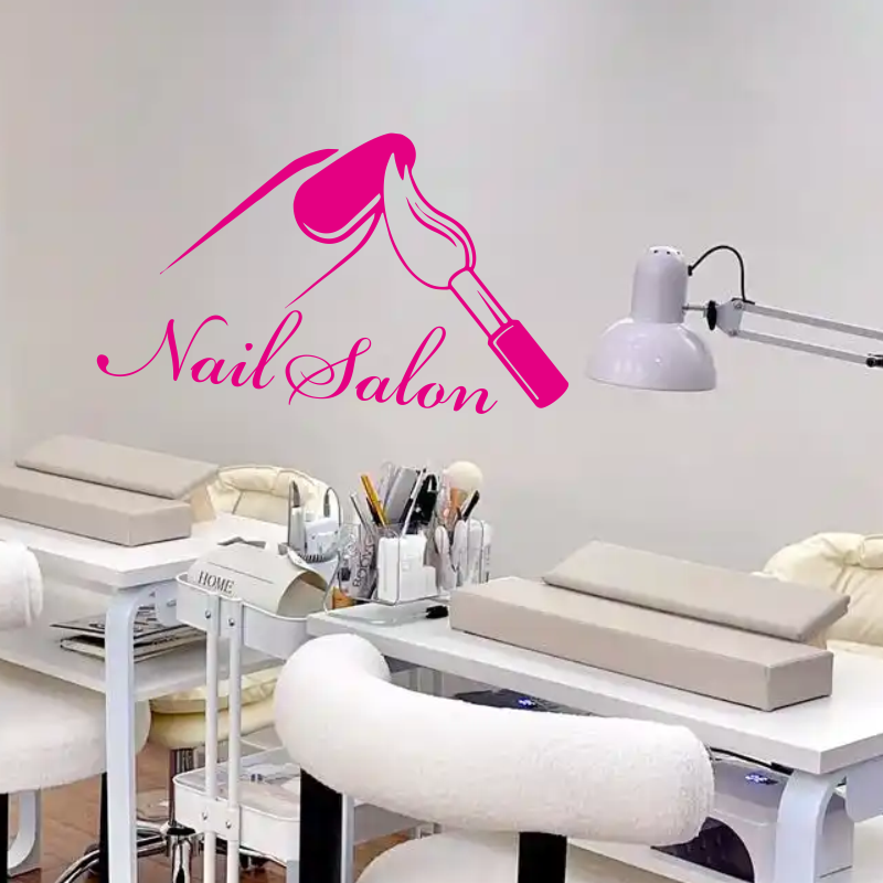 Nail Salon Shop Wall Decal Man - Interior Design With Wallpaper recension och pris