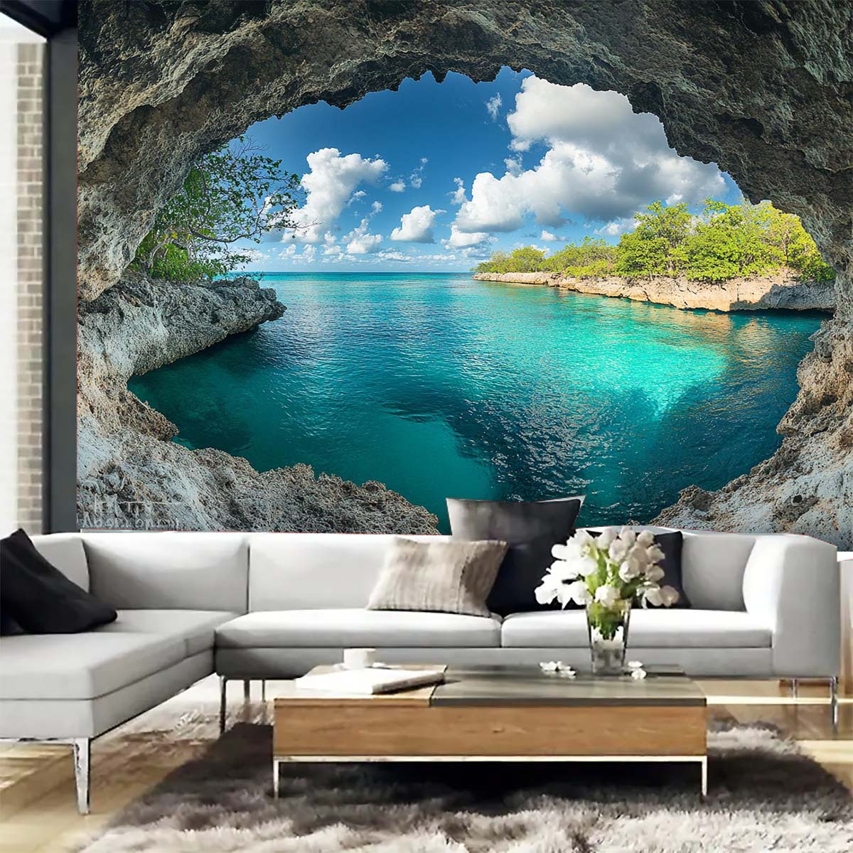 1pc Beach Blue Sky Tapestry -  - Interior Design Years Of School recension och pris