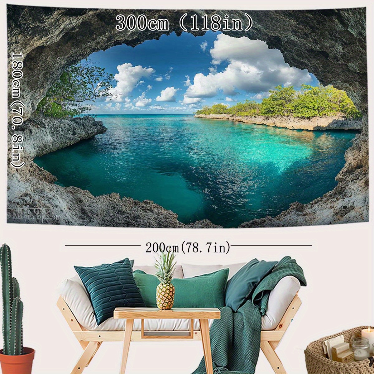1pc Beach Blue Sky Tapestry -  - Interior Design Years Of School recension och pris